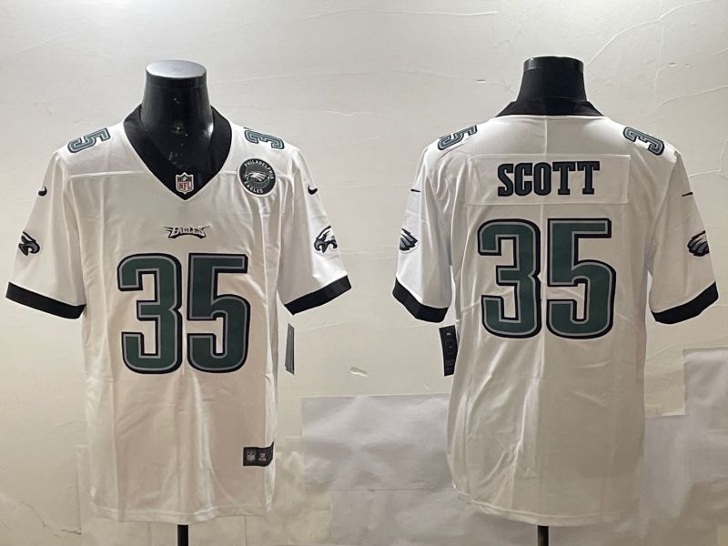 Men Philadelphia Eagles 35 Scott White Second generations 2025 Nike Vapor Limited NFL Jersey style 3